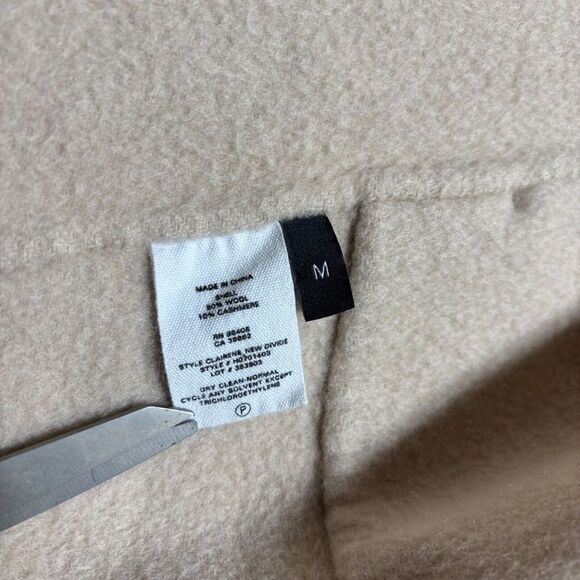 Theory Cashmere Blend Open Coat NEW DIVIDE Womens Medium Ivory Buttonless - Picture 3 of 8